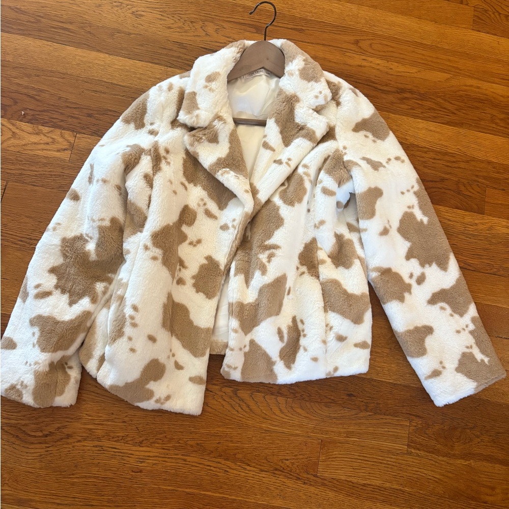 12th Tribe Cream and Tan Teddy Jacket